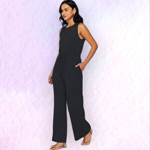Vintage Virgo Jumpsuit Large 12 High Waisted Black Office Siren Corpgoth